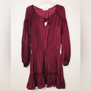 Burgundy Boho Mini Dress